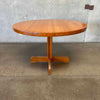 Vintage Round Dining Table w/ Butcher Block Top