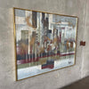 Mid Century Modern Framed Cityscape Painting by LEE REYNOLDS for Vanguard