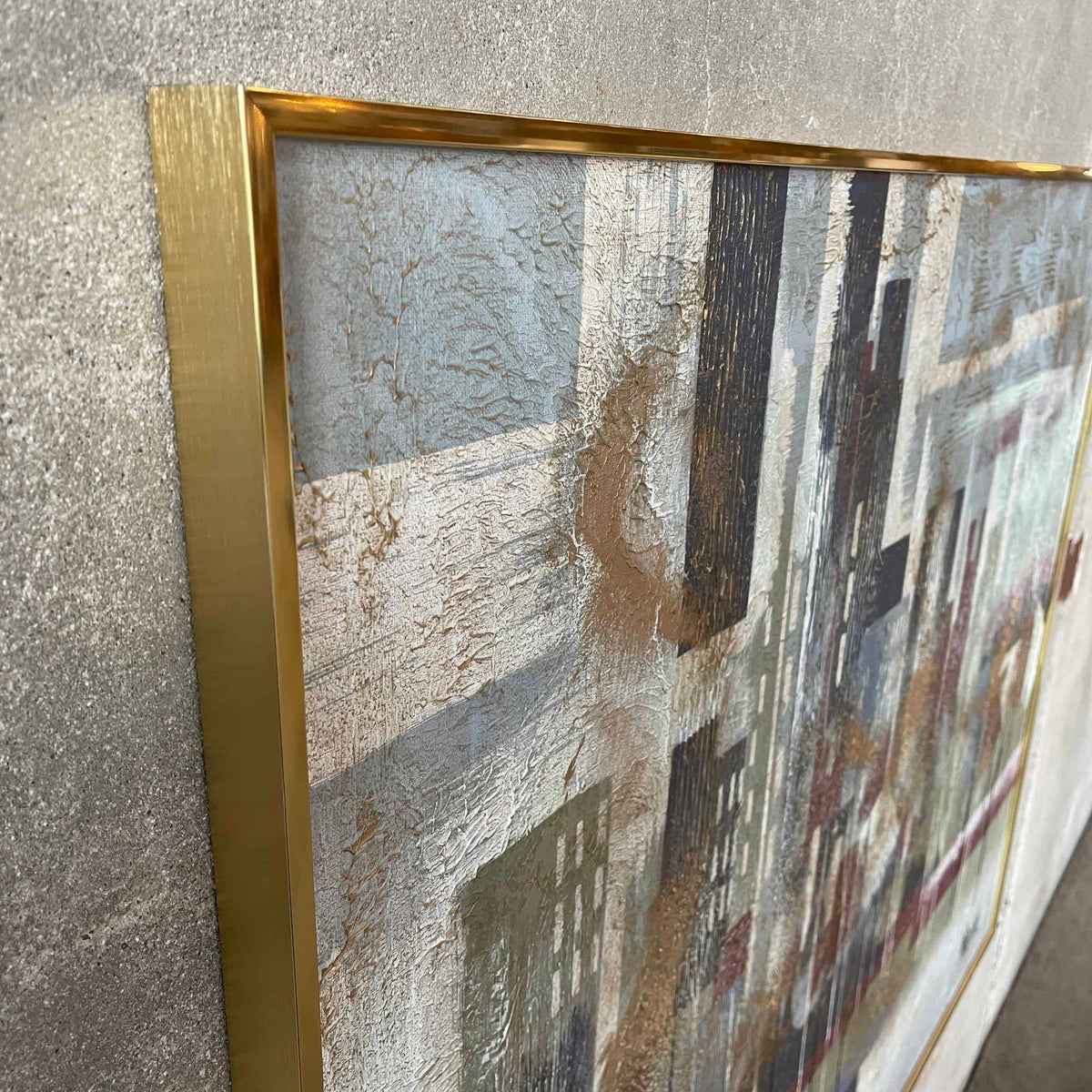 Mid Century Modern Framed Cityscape Painting by LEE REYNOLDS for Vanguard