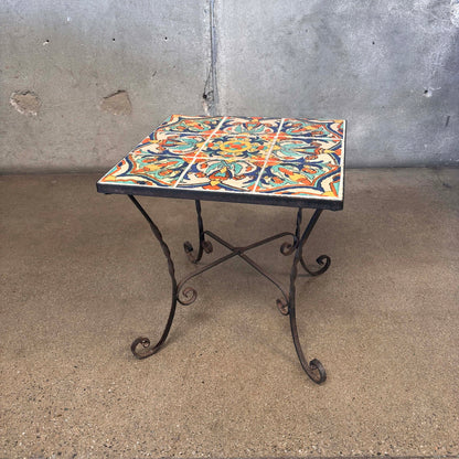1920's California Tile Table 9 Tiles in Wrought Iron