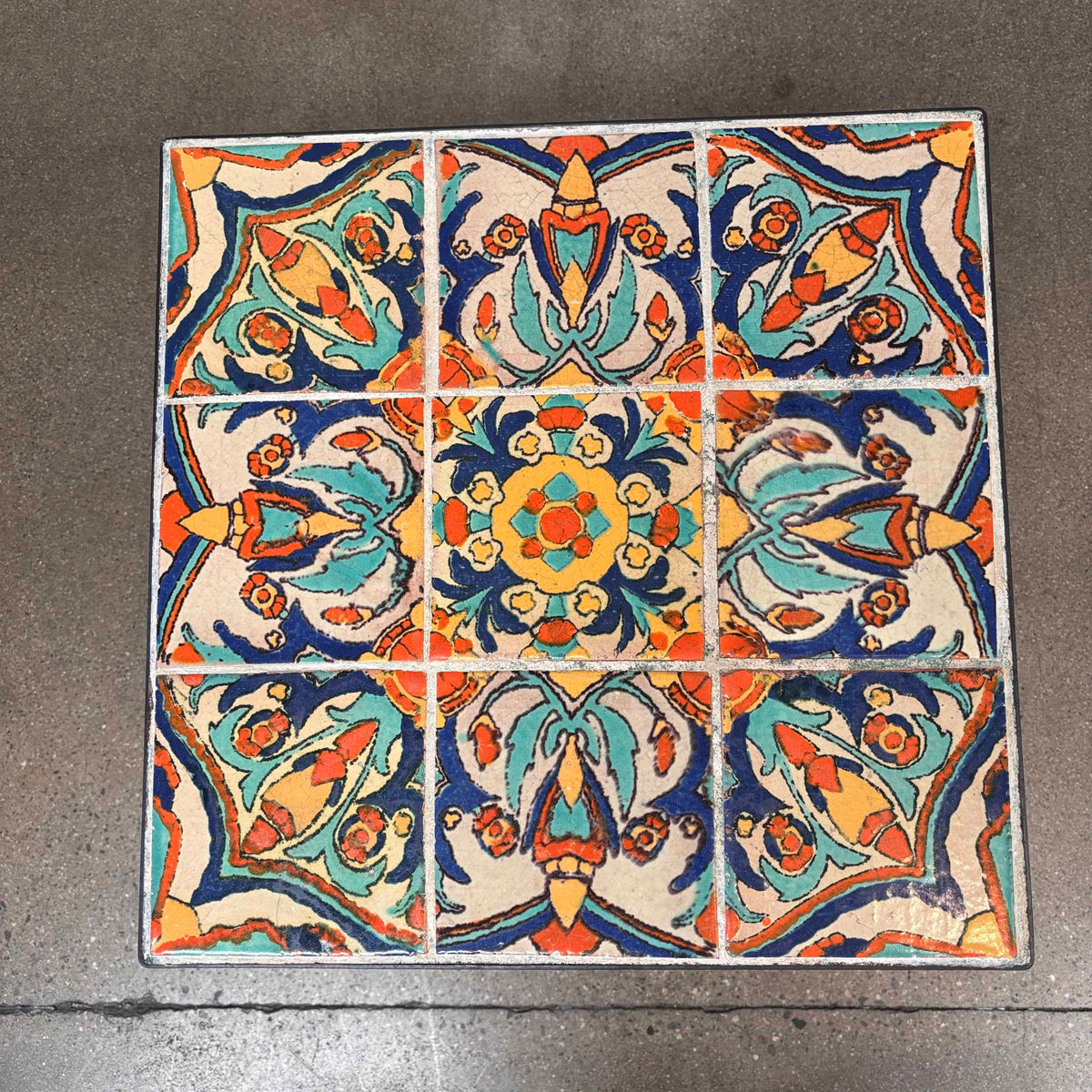 1920's California Tile Table 9 Tiles in Wrought Iron