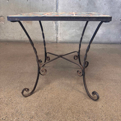 1920's California Tile Table 9 Tiles in Wrought Iron