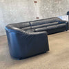 Italian Black Leather Sectional Sofa Couch by Salotti Natuzzi