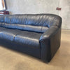 Italian Black Leather Sectional Sofa Couch by Salotti Natuzzi