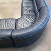 Italian Black Leather Sectional Sofa Couch by Salotti Natuzzi