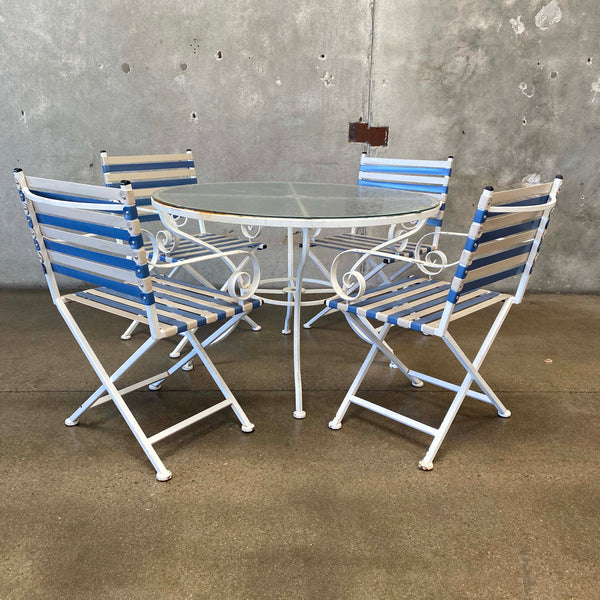 Brown Jordan Patio Set w/ Glass Top Table & 4 Chairs