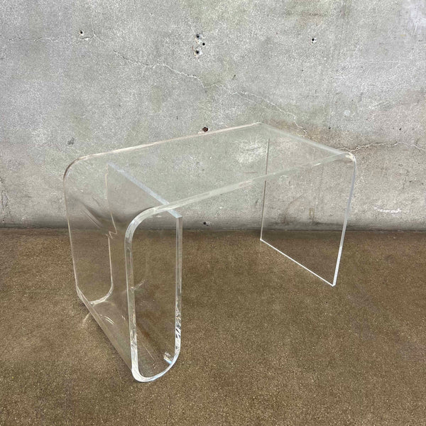 Vintage Modern Lucite Side Table w/ Integrated Magazine Rack