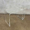 Vintage Modern Lucite Side Table w/ Integrated Magazine Rack