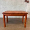 Solid Danish Teak Butcher Block End Table