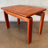 Solid Danish Teak Butcher Block End Table