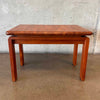 Solid Danish Teak Butcher Block End Table