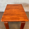 Solid Danish Teak Butcher Block End Table
