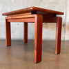 Solid Danish Teak Butcher Block End Table