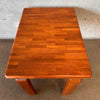 Solid Danish Teak Butcher Block End Table