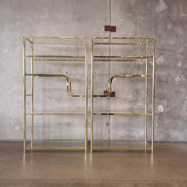 Pair of D.I.A. Brass and Glass Etagere Circa 1970's