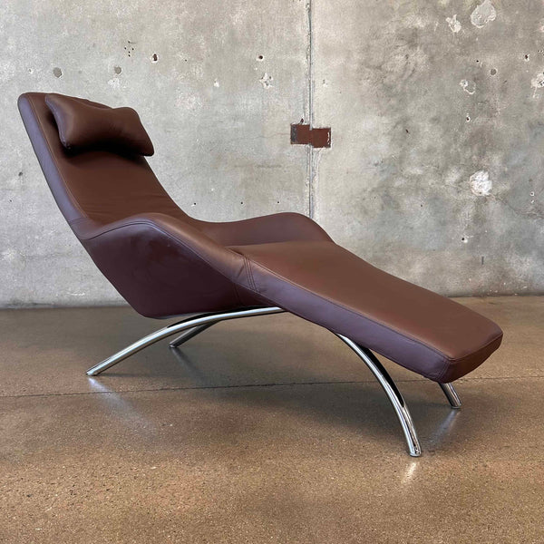 Rolf Benz Canoa Leather Mocha Lounge Chair C. 2001