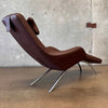 Rolf Benz Canoa Leather Mocha Lounge Chair C. 2001