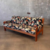 Vintage Oak Sofa Frame W/ Hawaiian Bar Cloth