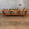 Vintage Oak Sofa Frame W/ Hawaiian Bar Cloth