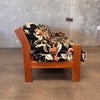 Vintage Oak Sofa Frame W/ Hawaiian Bar Cloth