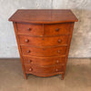 Antique Oak 6 Drawer Dresser/ Chest w/ Carved Frame Beveled Oval Mirror
