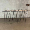 Mid Century Modern Wrought Iron Terrazzo Tile Stackable Table Set