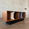 Modern Walnut Record Storage Credenza