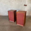 Mid Century Modern Walnut Speaker/Cabinets By Lancer Soundcraftsmen