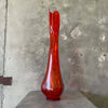 Mid Century Modern L.E. Simth Red Glass Vase
