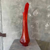Mid Century Modern L.E. Simth Red Glass Vase