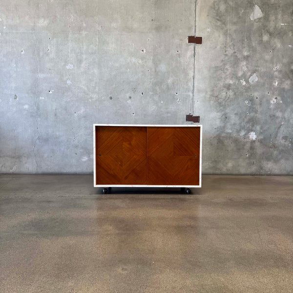 Mid Century Modern Hand Painted Walnut Cabinet #1