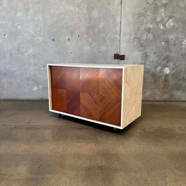 Mid Century Modern Hand Painted Walnut Cabinet #2