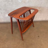 Vintage Mid Century Modern Walnut End Table w/ Magazine Rack by Arthur Umanoff