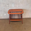 Vintage Mid Century Modern Walnut End Table w/ Magazine Rack by Arthur Umanoff