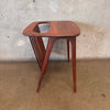 Vintage Mid Century Modern Walnut End Table w/ Magazine Rack by Arthur Umanoff