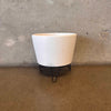 Vintage Mid Century Modern Planter Pot w/ Wrought Iron Base