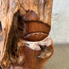 Organic Design Wood Carved Face From Live Edge Wood Fragment Signed Folk Art