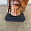 Organic Design Wood Carved Face From Live Edge Wood Fragment Signed Folk Art