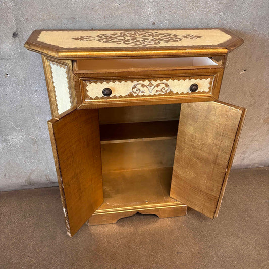 Vintage Italian Florentine Console With Two Door Cabinet