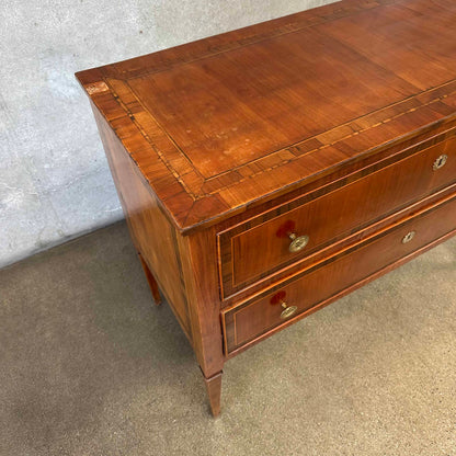 18th Century Italian Neo Classical Commode Two Drawer Walnut