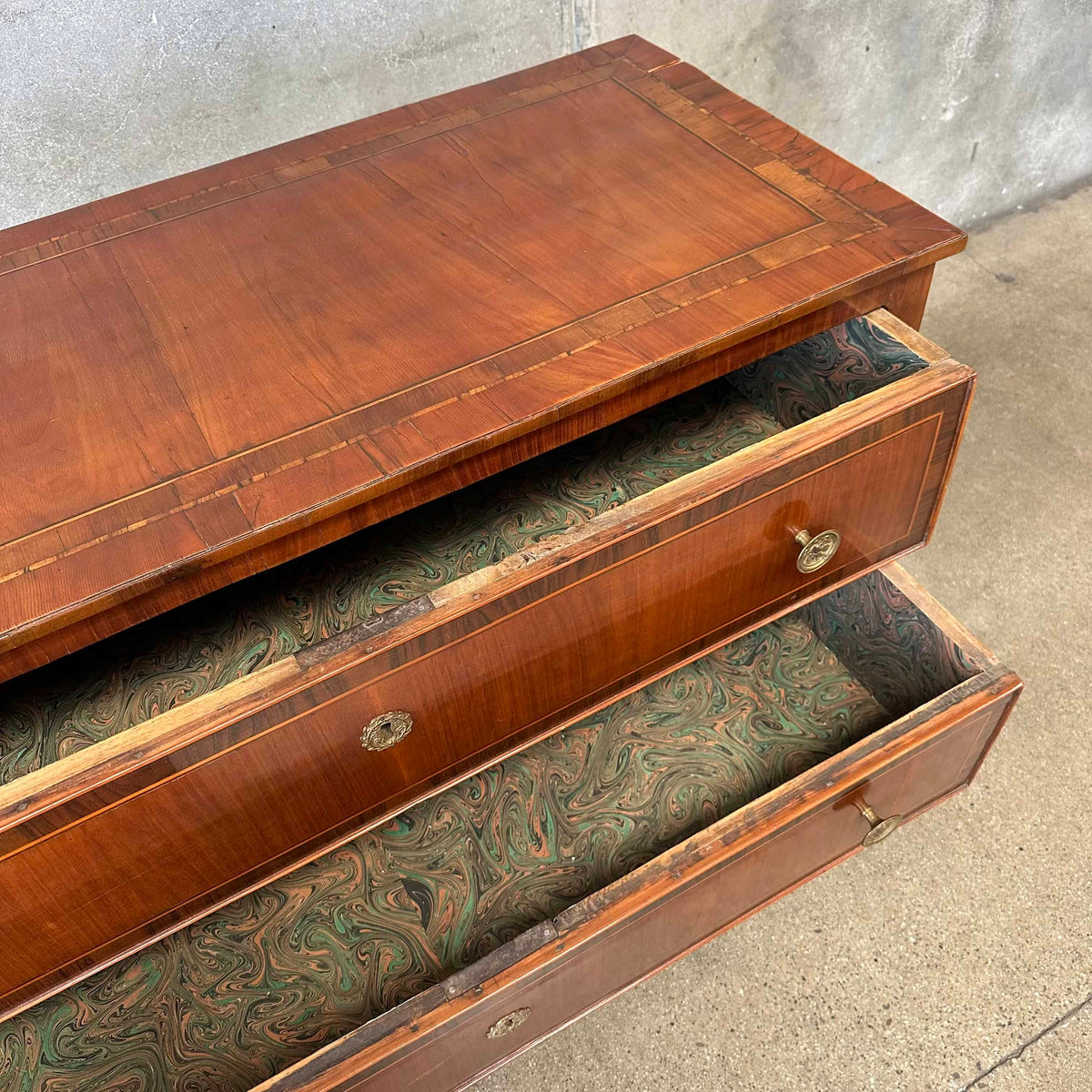 18th Century Italian Neo Classical Commode Two Drawer Walnut