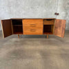 Mid Century Walnut & Burl Credenza