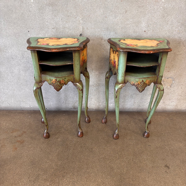 Pair of Venetian Vintage Hand Painted Nightstands
