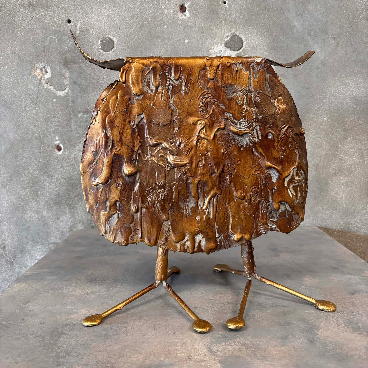 Signed Curtis Lee Brass Owl