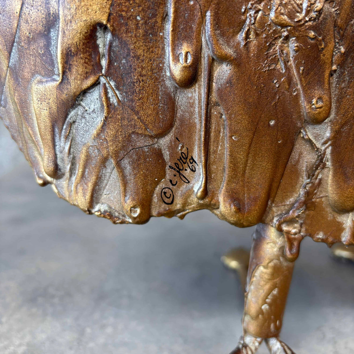 Signed Curtis Lee Brass Owl