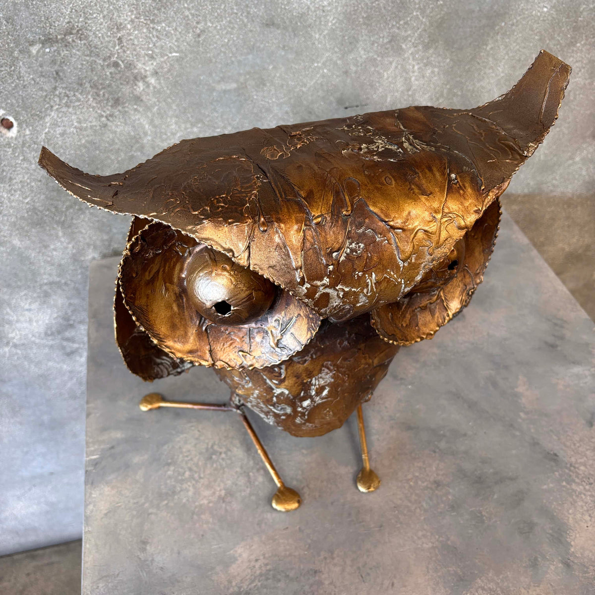 Signed Curtis Lee Brass Owl