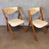 Vintage Mid Century Modern Wood Folding Table & (4) Chairs