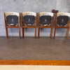 Vintage Mid Century Modern Wood Folding Table & (4) Chairs