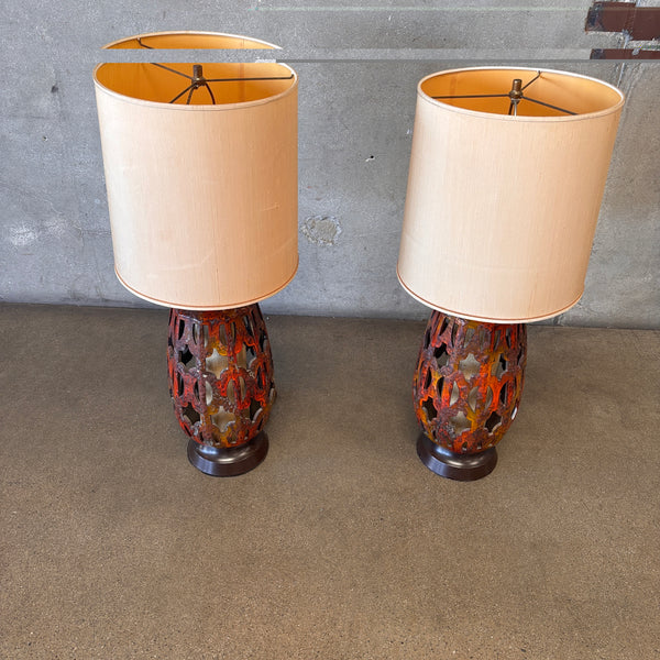Pair Mid Century Ceramic Table Lamps