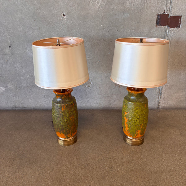 Pair Mid Century Ceramic Table Lamps